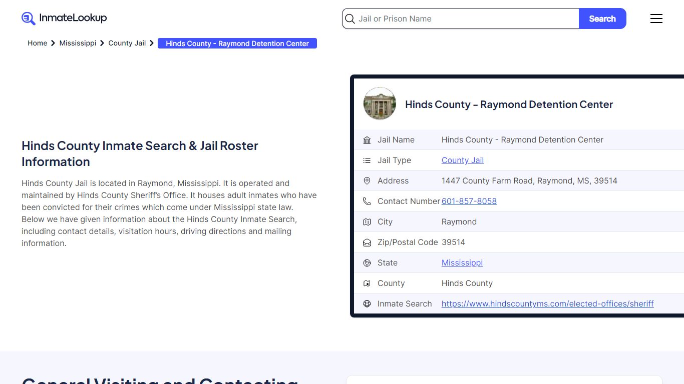 Hinds County Inmate Search - Inmate Lookup